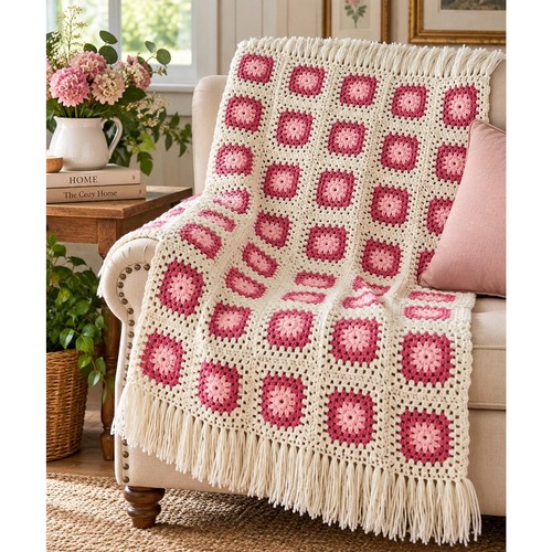 Vintage crochet granny square - vintage,