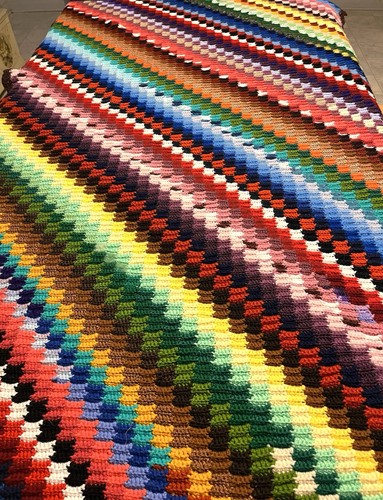 Handmade crochet granny afghan - granny,