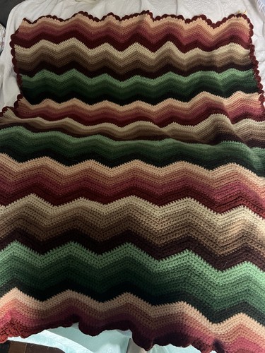 Vintage crocheted afghan throw - vintage,