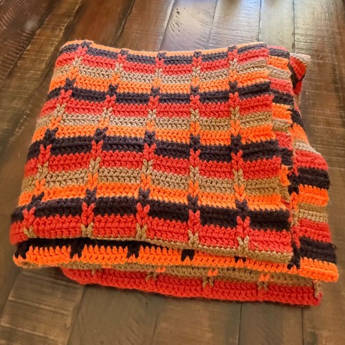 Vintage 70s crochet afghan - vintage,