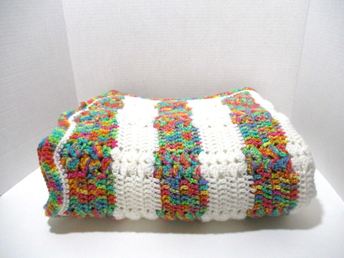 Colorful crochet afghan throw - colorful,